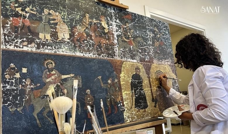 Milli Saraylar Başkanlığının Yıldız Şale yerleşkesinde faaliyet gösteren tablo restorasyon
