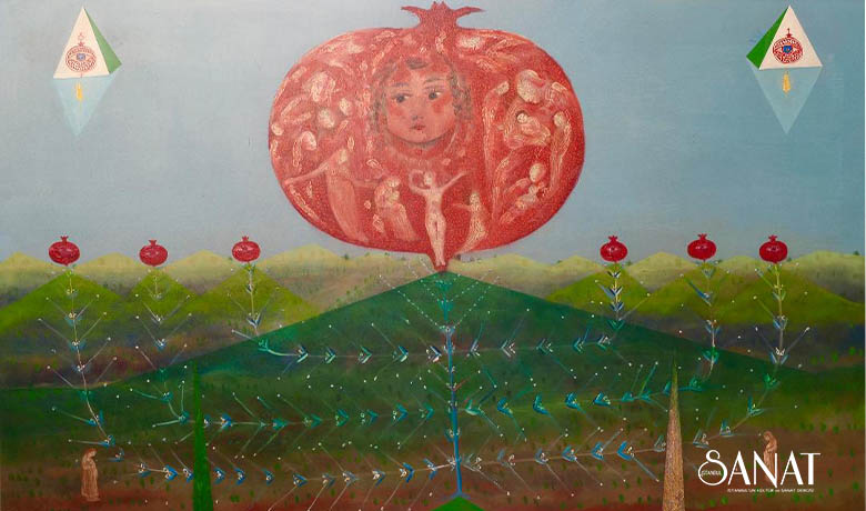 Fantastik-şiirsel resim sanatının Türkiye’deki öncülerinden Muzaffer Akyol, “Ateş Suya Değer,