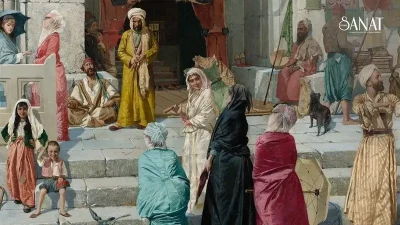 Osman Hamdi Bey’in önemli eserlerinden “Cami Kapısında (At the Mosque